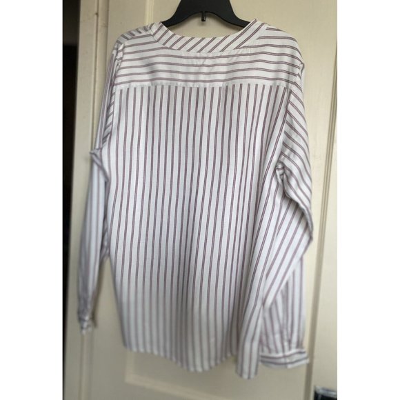 E D Long Sleeves/Long Legs Ticking Striped Sz L Men Pajamas Hi Lo Drawstring EUC - Picture 5 of 13